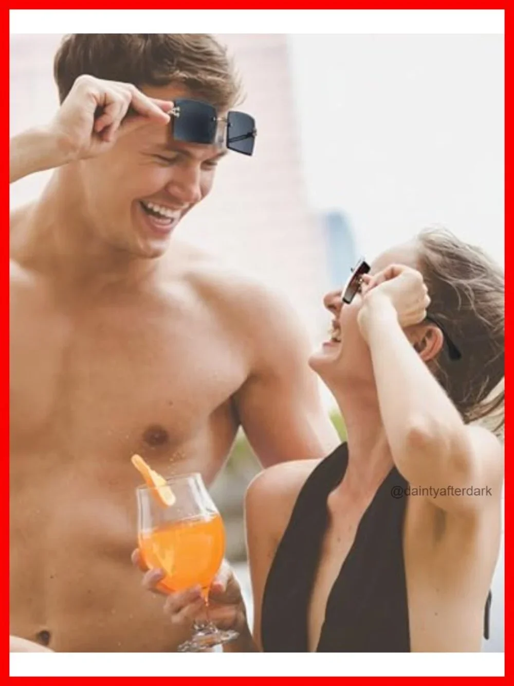 4 Pairs Rimless Rectangle Sunglasses Frameless Square Glasses Vintage